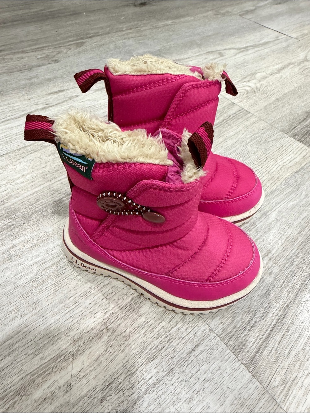 Primark Bright Pink Kids' Winter Boots with Faux Fur Trim